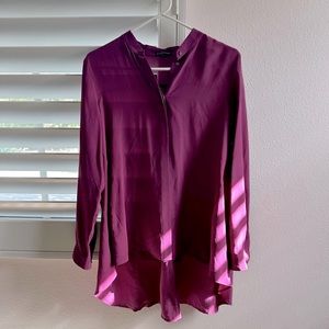 Eileen fisher XS women’s silk long sleeve button up blouse top